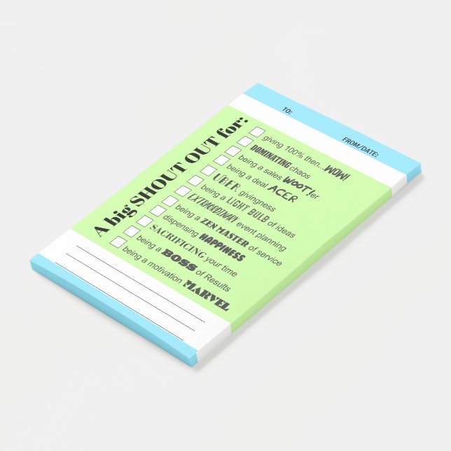 Post-it® Criez la reconnaissance des employés après l'attri (Incliné)