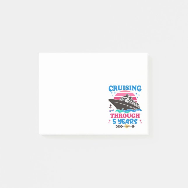 Post-it® Croisière Sur 5 Ans Mariage (Devant)