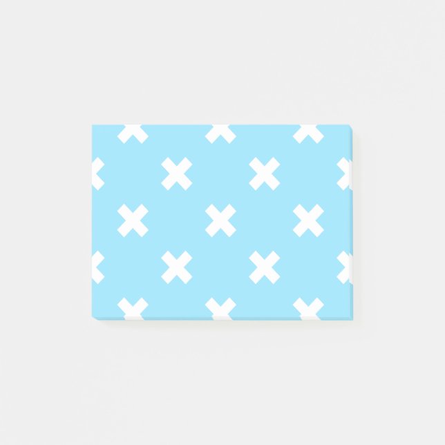 Post-it® Croix blanche sur le bleu bébé (Devant)