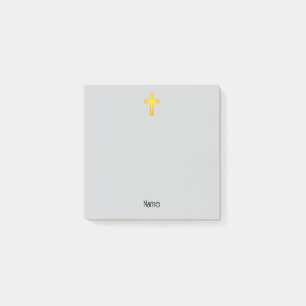 Post-it® Croix de la foi jaune sur le nom gris Publier la n