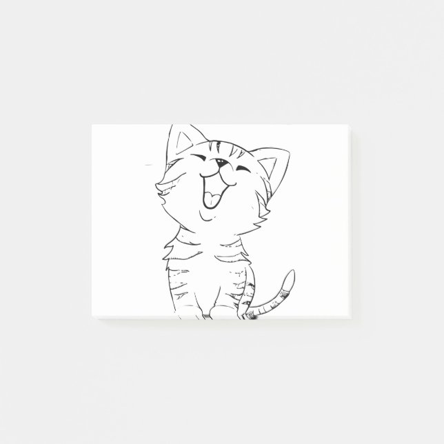 Post-it® Croquis de chat Dessin Graphique Arts Kitten Silho (Devant)
