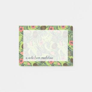 Post-it® Croquis de fruit tropical sur le motif vert