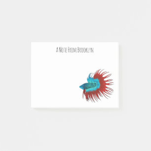 Post-it® Crowntail betta fish dessin animé