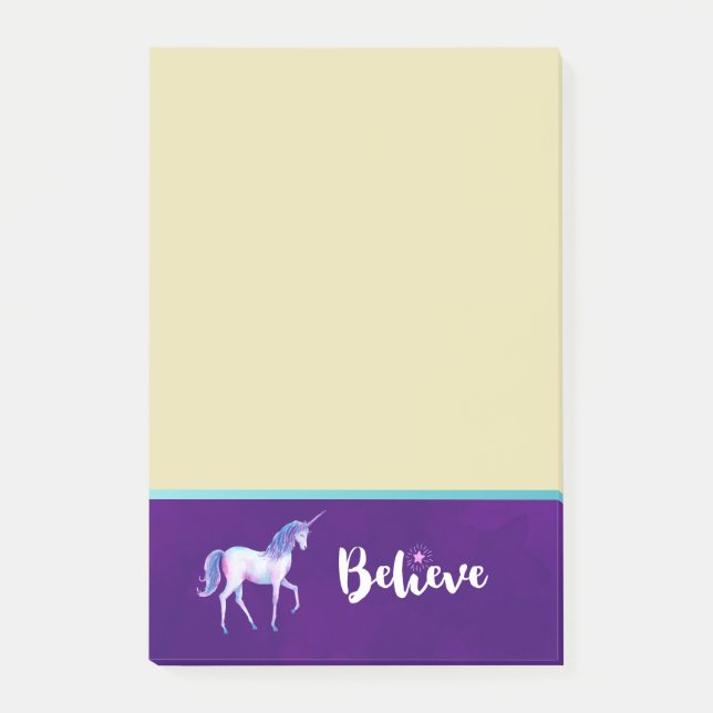 Post-it® Croyez avec Unicorn dans les aquarelles pastel (Devant)
