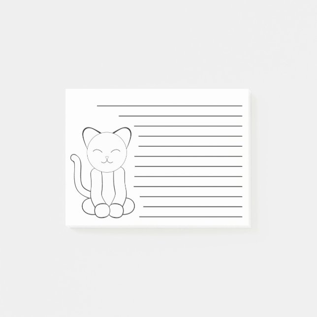 Post-it® Cube chatte noir blanc kitté (Devant)