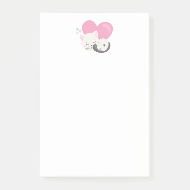 Post-it® Cuisine Blanc Kitty Chat Dormir (Devant)