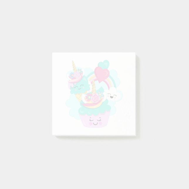 Post-it® Cupcake mignonne et crème glacée joyeuse (Devant)