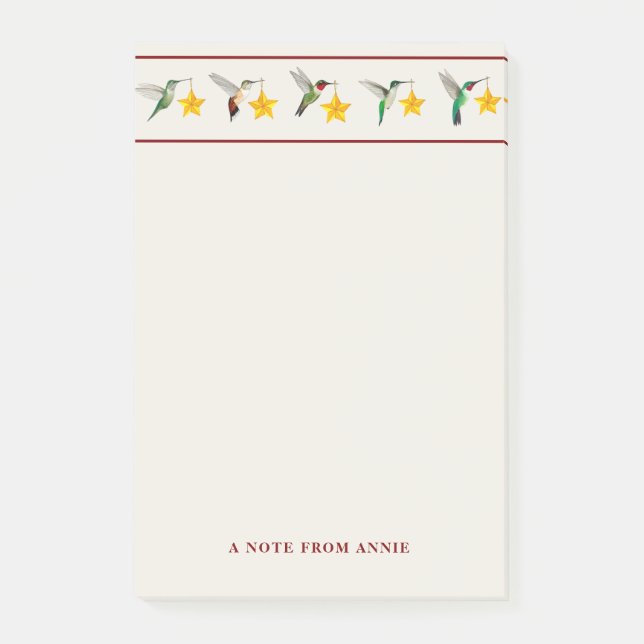 Post-it® Custom Holidays Hummingbirds   (Devant)