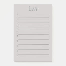 Post-it® Custom Monogram Gray Taupe