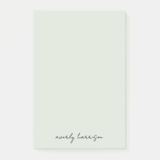 Post-it® Custom Monogram Light Sage Chic Minimalist