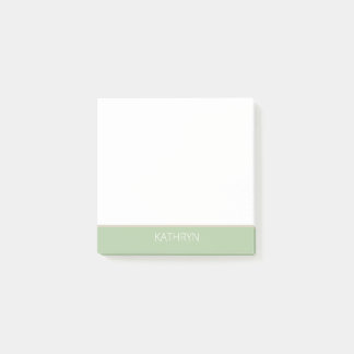 Post-it® custom solid sage green natural brown line