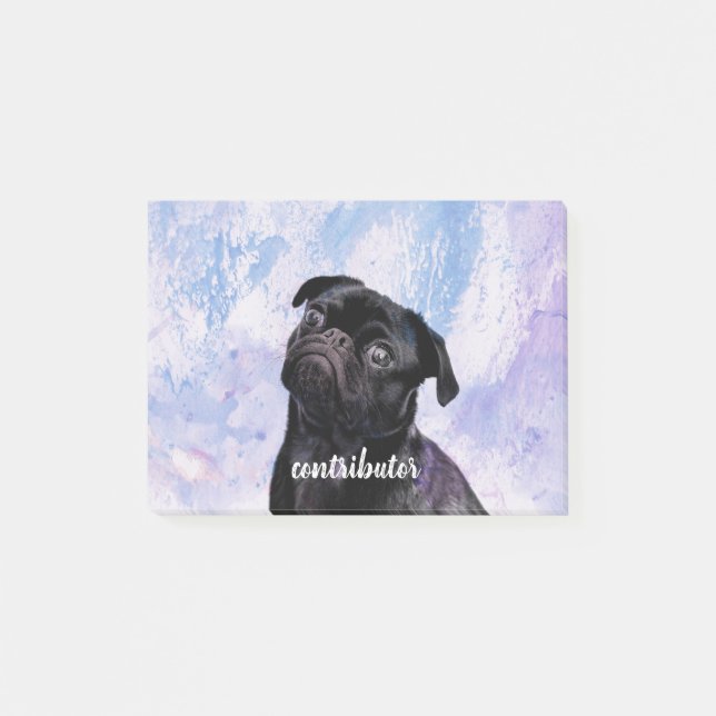 Post-it® Customisez le votre possèdent très le chien noir (Devant)