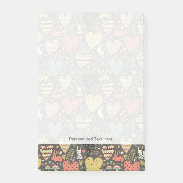 Post-it® Cute amour lapins motif avec le coeur (Devant)