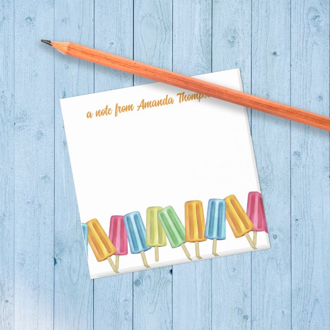 Post-it® Cute Aquarelle Colorée Popsicles Personnalisé (Cute colorful popsicles, custom post it notes. )