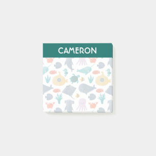 Post-it® Cute Aquarelle Océan Animaux Motif