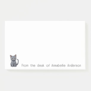 Post-it® Cute Bleu Russe Chat Personnaliser les notes