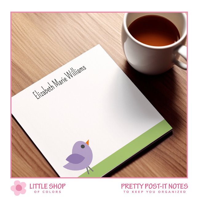 Post-it® Cute Bluebird Personnalisé (Créateur téléchargé)