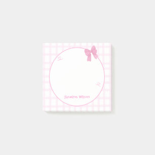 Post-it® Cute Bow Pastel En vichy rose
