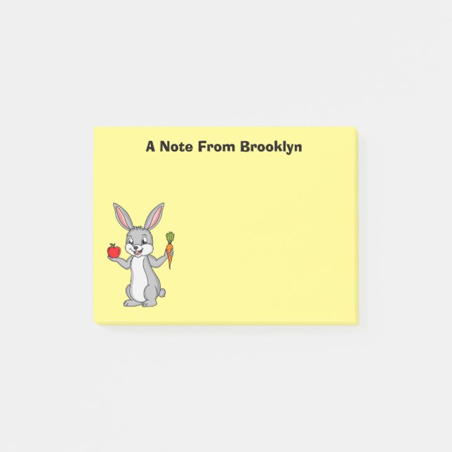 Post-it® Cute bunny rabbit with vegetables (Devant)