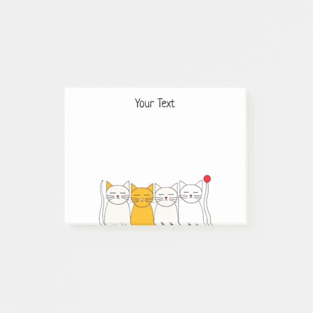 Post-it® Cute Cat Squad Sticky Notes Minimalist Feline Fun (Devant)