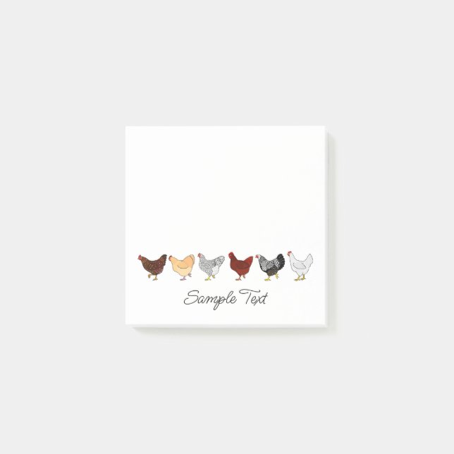 Post-it® cute chickens in a row post-it (Devant)