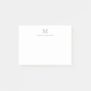 Post-it® Cute Classique Moderne Simple Violet Monogramme In