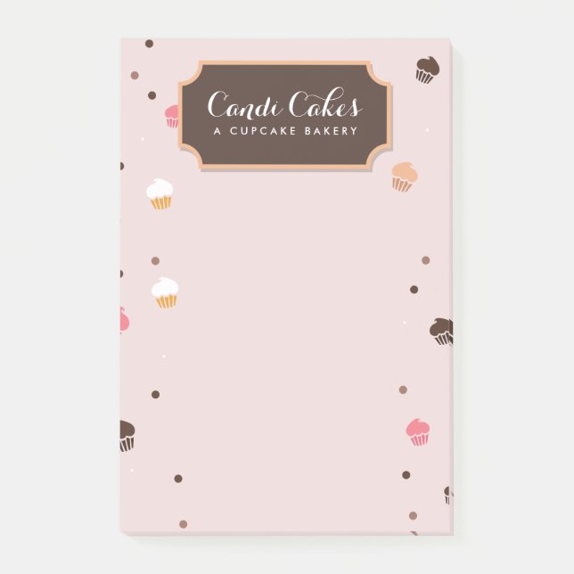 Post-it® Cute Cupcakes Boulangerie Motif rose (Devant)