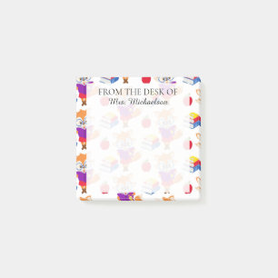 Post-it® Cute Custom School Enseignant Fox