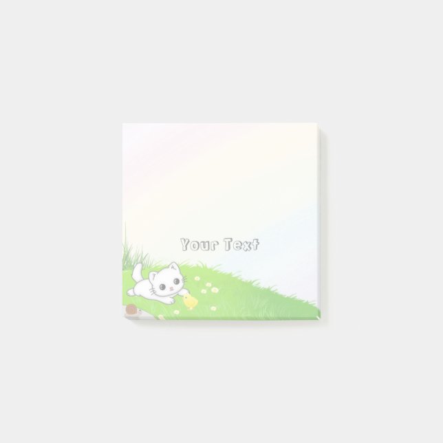 Post-it® Cute ferme animal chat enfants arc-en-ciel (Devant)