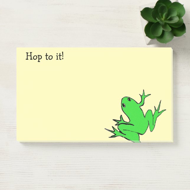 Post-it® Cute Grenouille verte "Hop to it!" (Bureau)