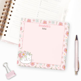 Post-it® Cute Kitten Kitty Chat Rose Girl Nom Floral