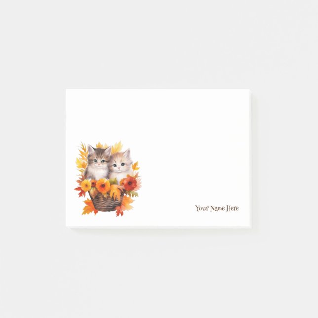 Post-it® Cute Kittens chats personnalisés en panier (Devant)