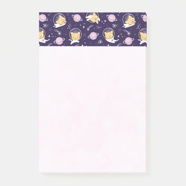 Post-it® Cute Kitty Chat Astronauts Motif (Devant)