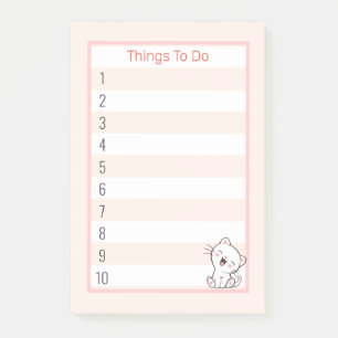 Post-it® Cute Kitty Chat choses à faire