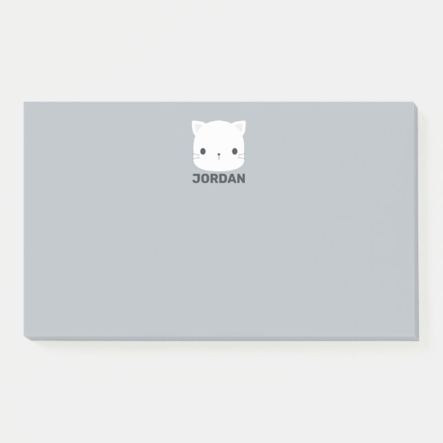 Post-it® Cute Little Cat avec nom personnalisé (Devant)