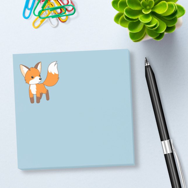 Post-it® Cute Little Fox Blue (Créateur téléchargé)