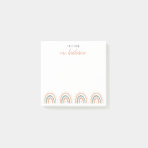 Post-it® Cute Modern Pastel Boho Rainbow Enseignant