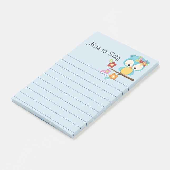 Post-it® Cute Owl sur branche Personnalisée (Incliné)