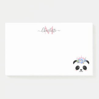 Post-it® Cute panda ours princesse monogramme personnalisé