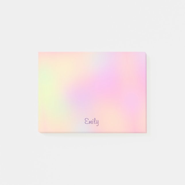 Post-it® Cute Pastel esthétique Arc-en-ciel couleur 4x3 Per (Devant)