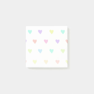 Post-it® Cute Pastel Rainbow Hearts Motif
