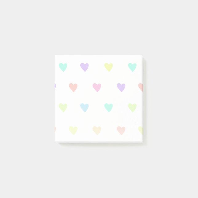 Post-it® Cute Pastel Rainbow Hearts Motif (Devant)