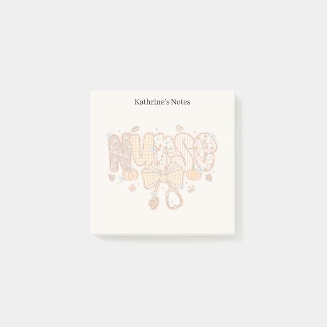 Post-it® Cute patchwork d'automne Infirmière Travailleuse M (Devant)