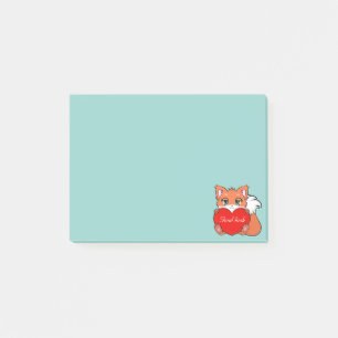 Post-it® Cute Petit Fox sur Bleu clair