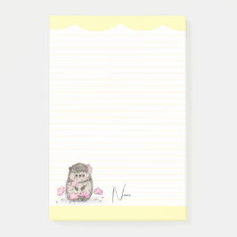 Post-it® Cute petit hérisson Personnalisé Jaune