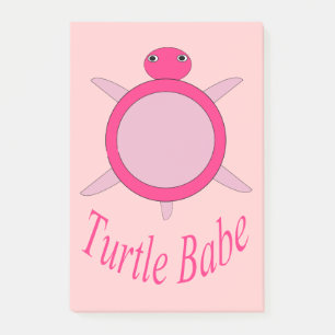 Post-it® Cute Pink Turtle Baby Post it note Pad