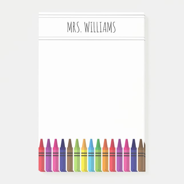 Post-it® Cute Rainbow Crayons Élémentaire Enseignant (Devant)