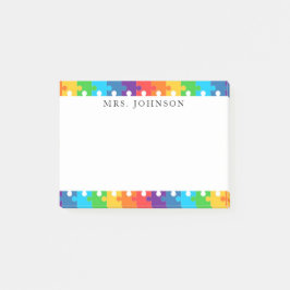 Post-it® Cute Rainbow Jigsaw Puzzle Pièces Enseignants Nom