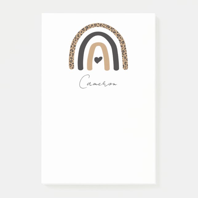 Post-it® Cute Rainbow Leopard Motif (Devant)