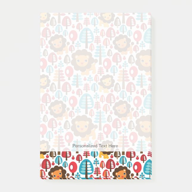 Post-it® cute retro Lion kids illustration (Devant)